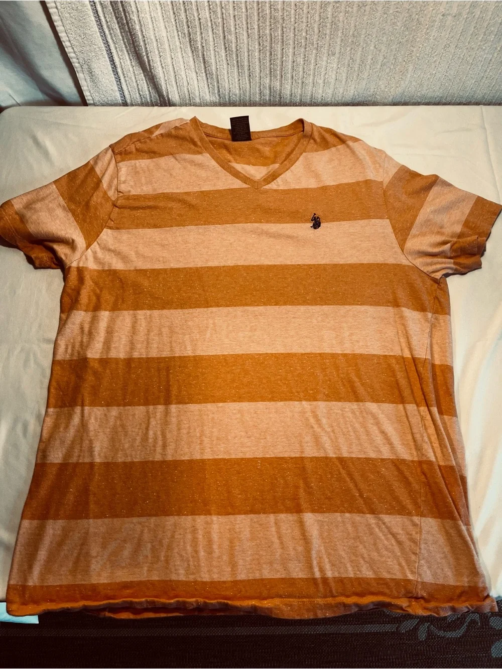 U.S. Polo Assn. Men’s XL Striped V-Neck T-Shirt – 100% Cotton